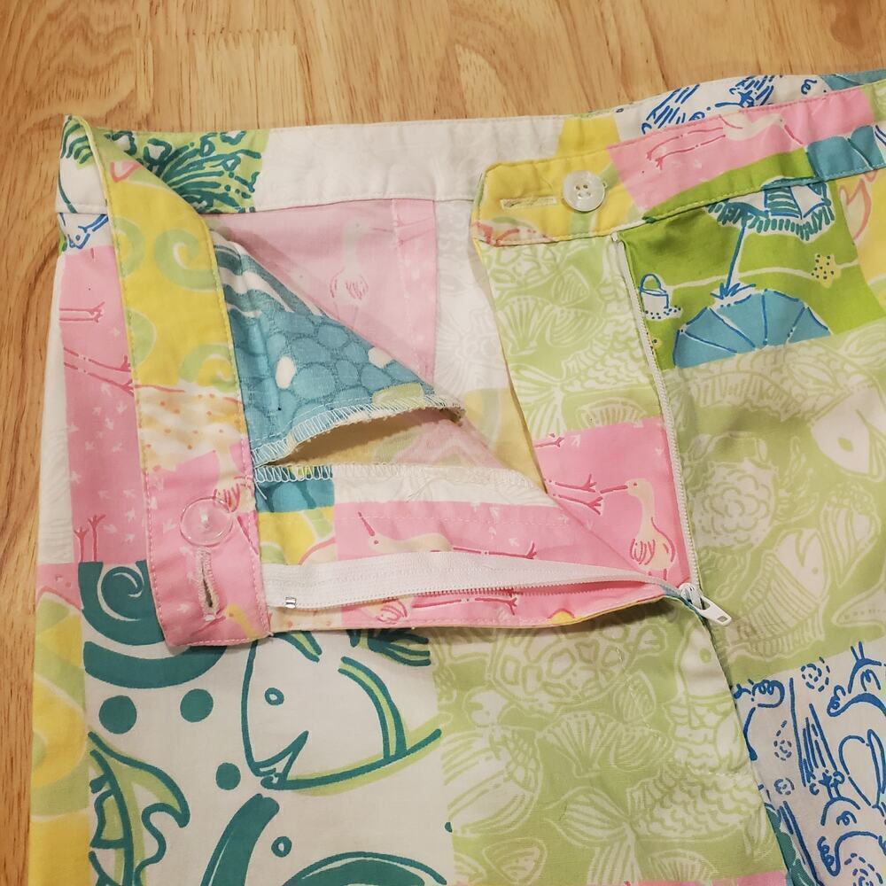 Lilly Pulitzer Pastel chef's blend patch Print  Straight Leg Pants Size 4 - Picture 4 of 6